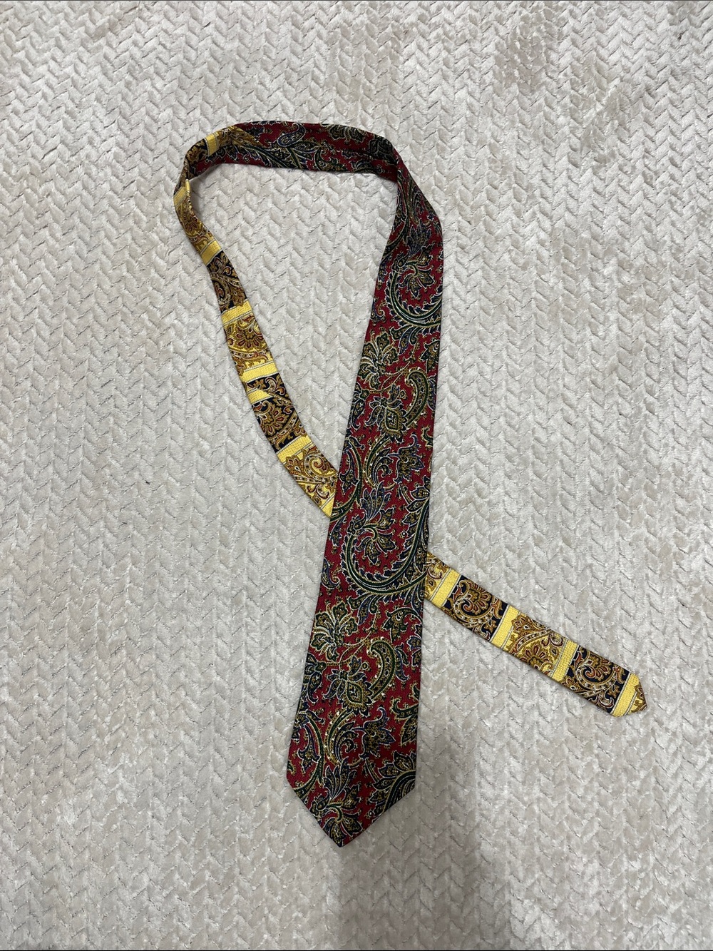 Tommy Hilfiger Red and Gold Paisley Men's Tie